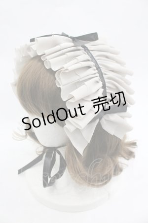 画像: MARBLE / フリンジリボンフリルヘッドドレス  グレーＸ黒 I-26-03-19-119-GO-AC-SA-ZI