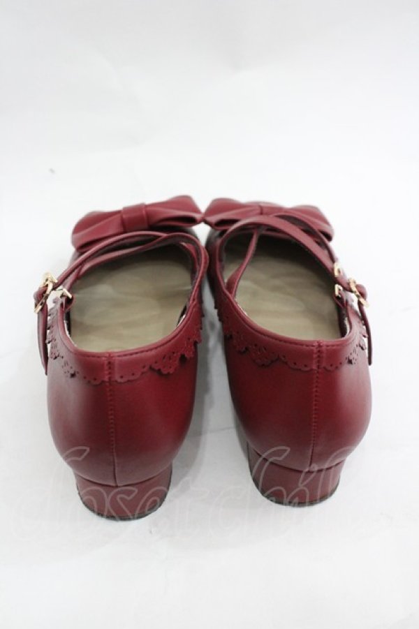 画像2: axes femme kawaii / クロスベルトリボンパンプス L ボルドー I-26-03-19-123-AX-SH-SA-ZI (2)