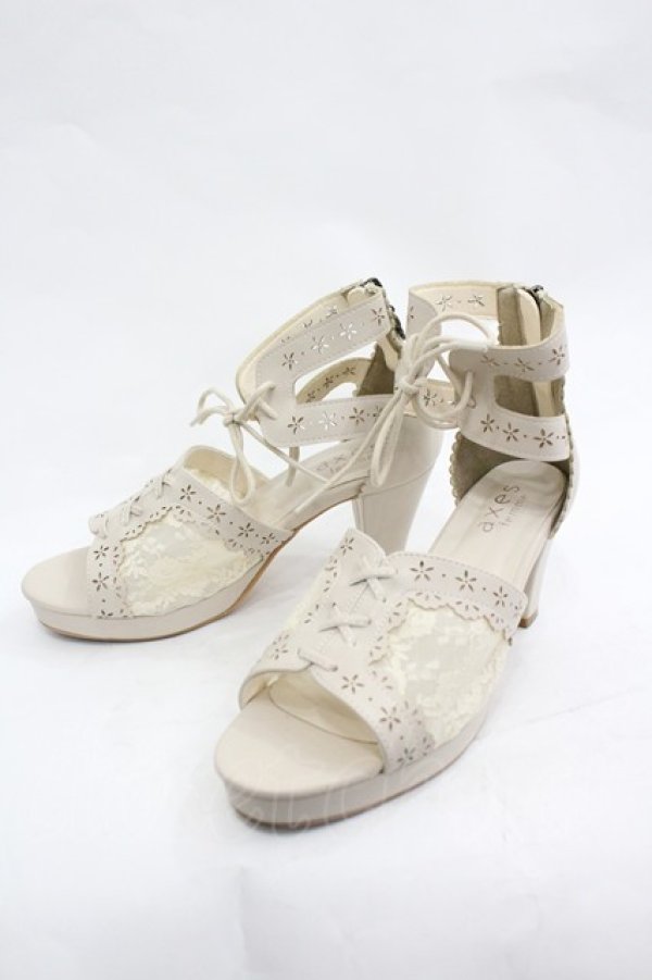 画像3: axes femme / カットワークレースサンダル M アイボリー I-26-03-19-125-AX-SH-SA-ZI (3)