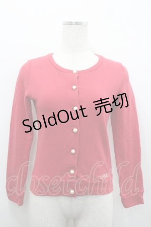 画像: MILK / パール釦カーデ  赤Ｘ白 I-26-03-19-017-ML-TO-SA-ZI