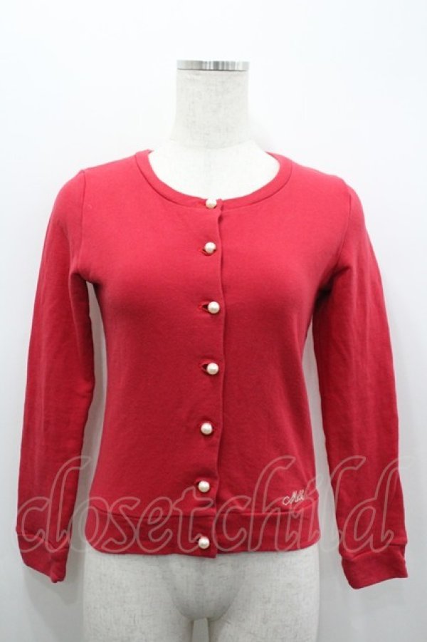 画像1: MILK / パール釦カーデ  赤Ｘ白 I-26-03-19-017-ML-TO-SA-ZI (1)