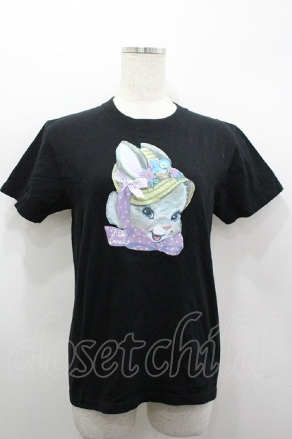 画像1: Nile Perch / うさぎプリント襟カットソー  黒 I-26-03-19-019-LO-TO-TE-ZI (1)