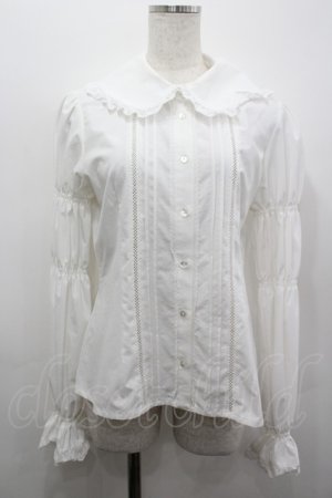 画像: Moi-meme-Moitie / シャーリングスリーブブラウス  白 I-26-03-19-023-MO-BL-SA-ZI