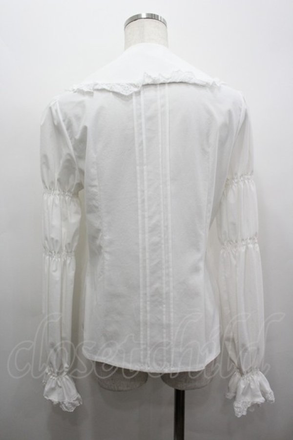 画像2: Moi-meme-Moitie / シャーリングスリーブブラウス  白 I-26-03-19-023-MO-BL-SA-ZI (2)