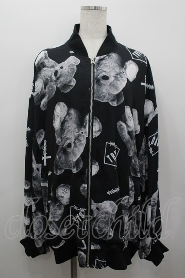 画像1: TRAVAS TOKYO / /Logo bears over size chiffon blouson  黒 I-26-03-19-024-PU-JA-TE-ZI (1)