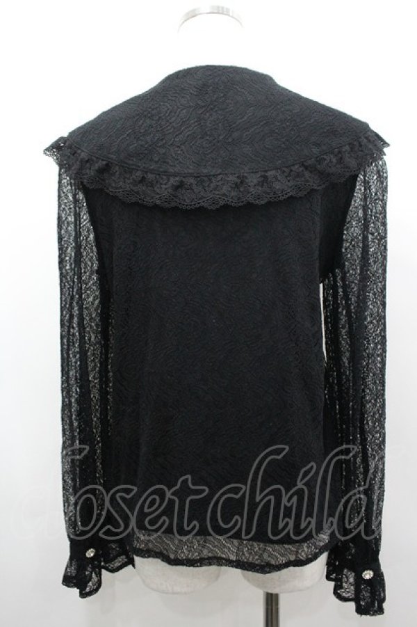 画像3: Ank Rouge / レース長袖ブラウス  黒 I-26-03-19-002-CA-BL-SA-ZI (3)