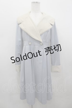 画像: an another angelus / ウエスト2ボタンコート  サックスＸアイボリー I-26-03-19-030-CA-CO-SA-ZI