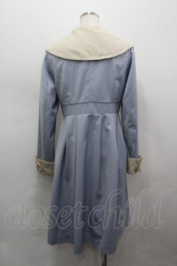 画像4: an another angelus / ウエスト2ボタンコート  サックスＸアイボリー I-26-03-19-030-CA-CO-SA-ZI (4)