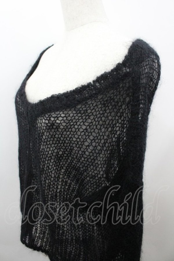 画像2: Katie / PUNKY PUNKY v neck knit  黒 I-26-03-23-037-LO-TO-SA-ZI (2)