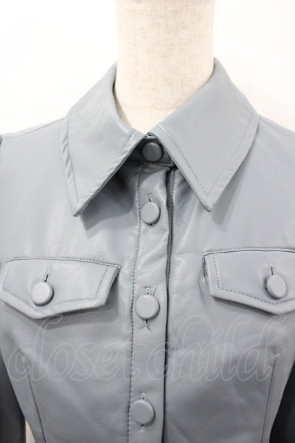 画像2: lilLilly / ショートレザージャケット  グレー I-26-03-23-038-LO-JA-SA-ZI (2)