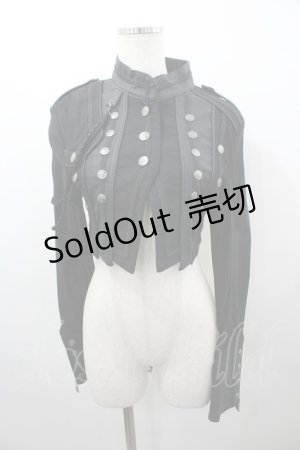 画像: Ozz oneste / ボタンデザインショートジャケット  黒 I-26-03-23-042-OO-JA-TE-ZI