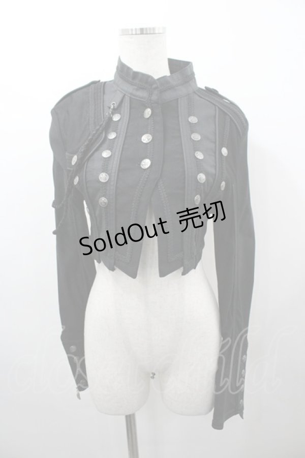 画像1: Ozz oneste / ボタンデザインショートジャケット  黒 I-26-03-23-042-OO-JA-TE-ZI (1)