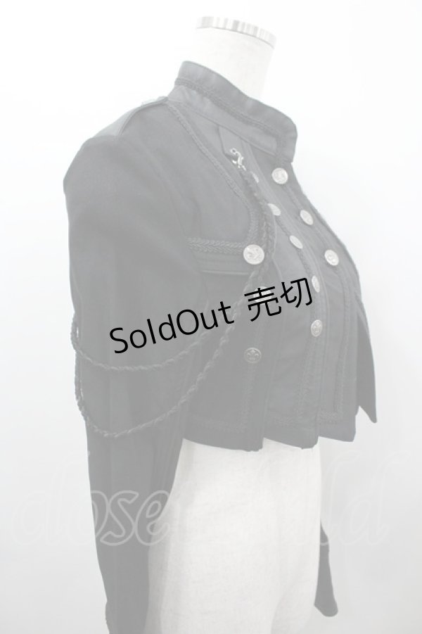 画像2: Ozz oneste / ボタンデザインショートジャケット  黒 I-26-03-23-042-OO-JA-TE-ZI (2)