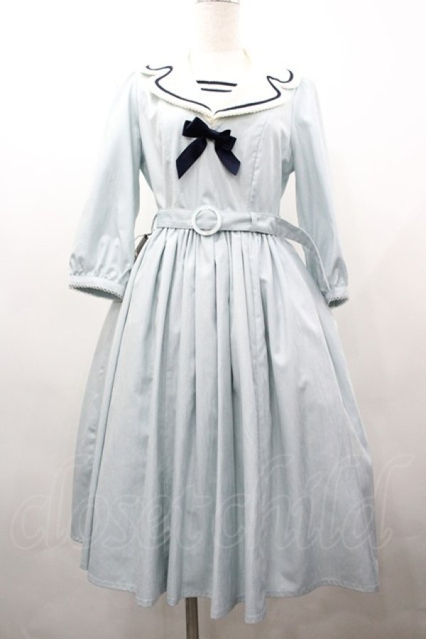 画像1: Innocent World / マリアンヌワンピース M サックス I-26-03-23-046-IW-OP-SA-ZI (1)