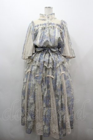 画像: Hoshibako Works / ルーセントガーデンセットアップトップス&スカート  サックスＸフラワー I-26-03-23-048-LO-OP-SA-ZI