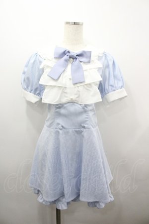 画像: Ank Rouge / ドーリーギンガムコンビネゾン M サックス×白 I-26-03-23-051-CA-OP-TE-ZI