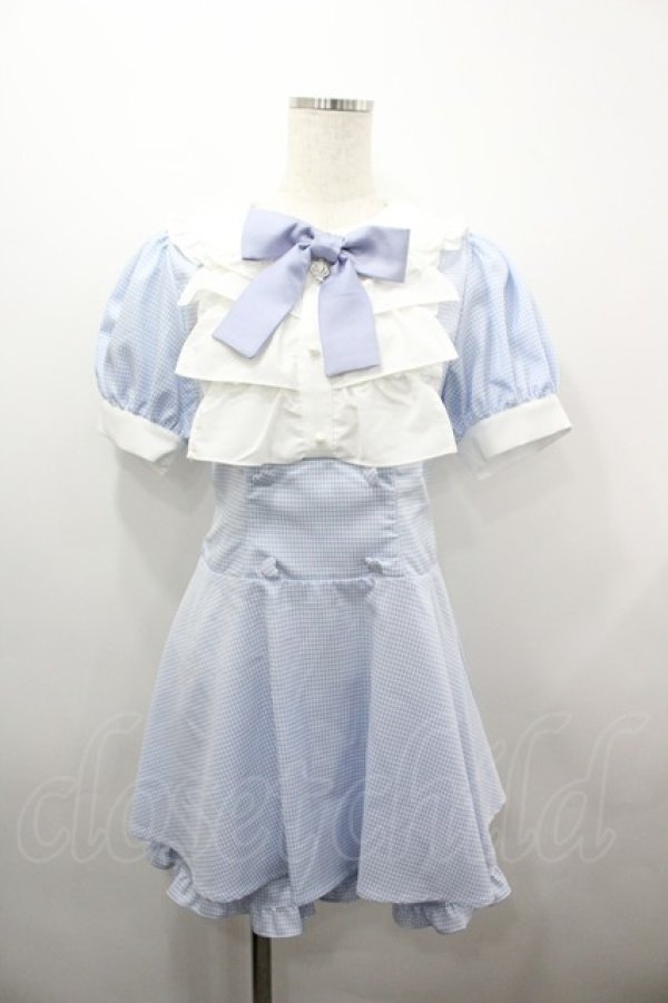 画像1: Ank Rouge / ドーリーギンガムコンビネゾン M サックス×白 I-26-03-23-051-CA-OP-TE-ZI (1)