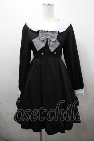 画像: Amavel / ガーリーフリルデコルテオープンワンピース  黒 I-26-03-23-052-CA-OP-SA-ZI