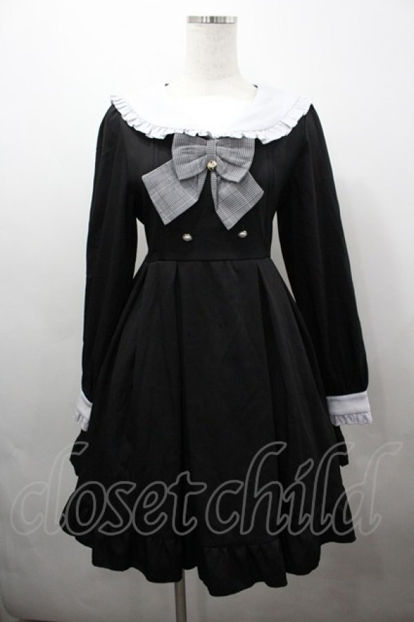 画像1: Amavel / ガーリーフリルデコルテオープンワンピース  黒 I-26-03-23-052-CA-OP-SA-ZI (1)