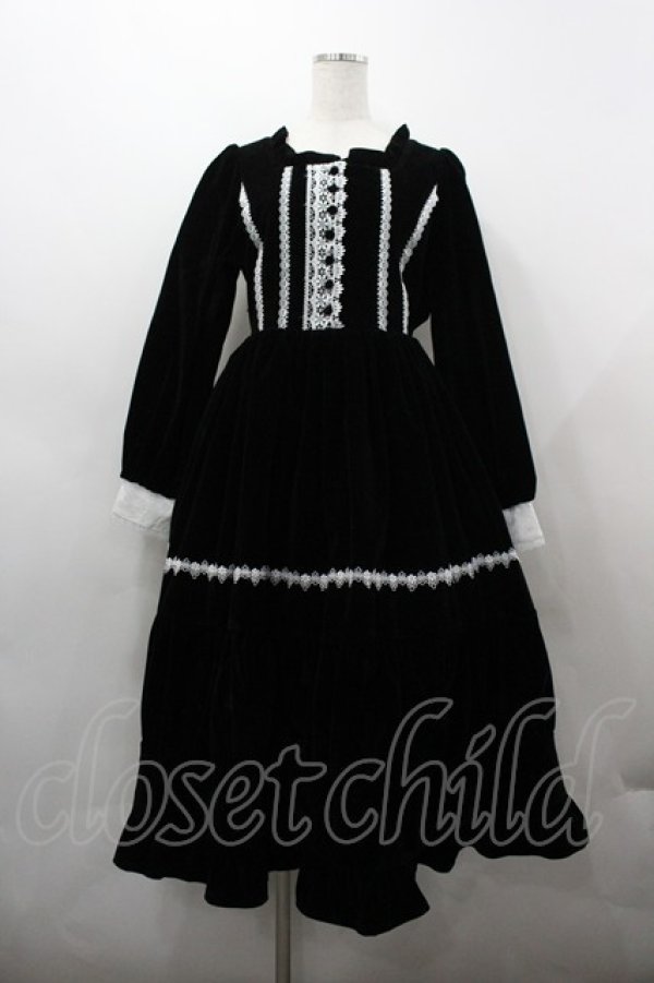 画像1: Chalmiere / ウィンターワンピース  黒Ｘ白 I-26-03-23-053-0-OP-SA-ZI (1)