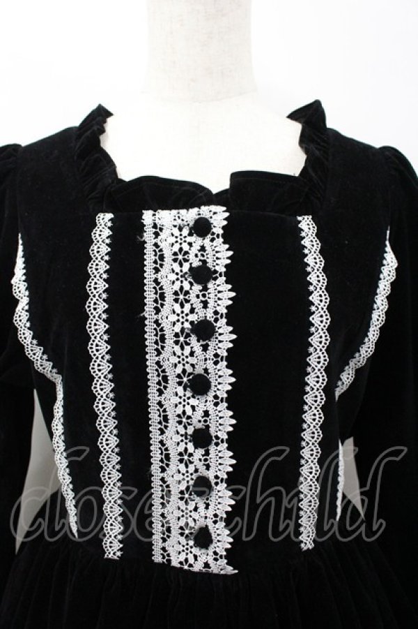 画像2: Chalmiere / ウィンターワンピース  黒Ｘ白 I-26-03-23-053-0-OP-SA-ZI (2)