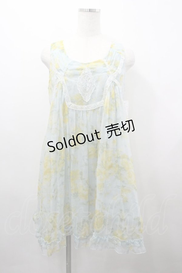 画像1: axes femme / ブーケ柄楊柳チュニック M グリーン I-26-03-23-054-AX-OP-SA-ZI (1)