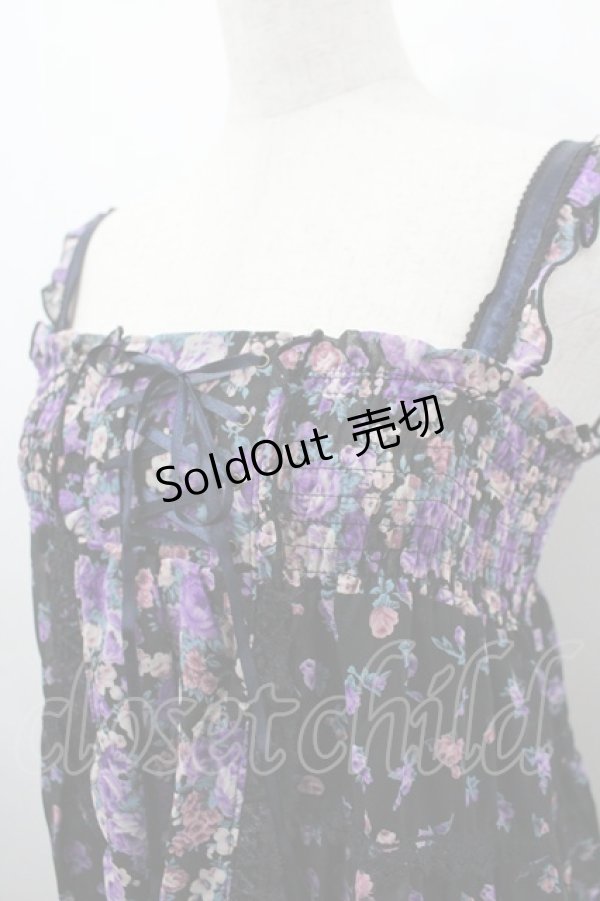 画像2: axes femme / 2WAYワンピース  黒Ｘ紫 I-26-03-23-055-AX-OP-SA-ZI (2)