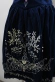 画像2: ichigomikou / フロント刺繍ハイウエストスカート  紺ｘ白ｘゴールド I-26-03-23-068-LO-SK-SA-ZI (2)