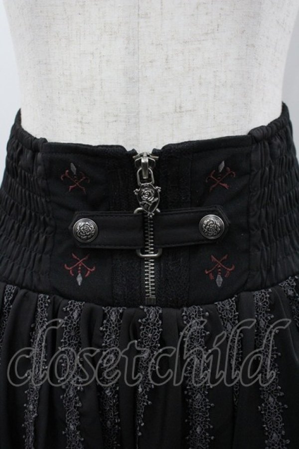 画像2: OZZ ANGELO / レースラインボリュームスカート  黒 I-26-03-23-073-OO-SK-TE-ZI (2)