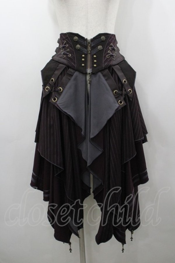 画像1: Ozz Croce / 十字架ギミック入りコルセットスカート  ブラウン×ワイン I-26-03-23-075-OO-SK-TE-ZI (1)