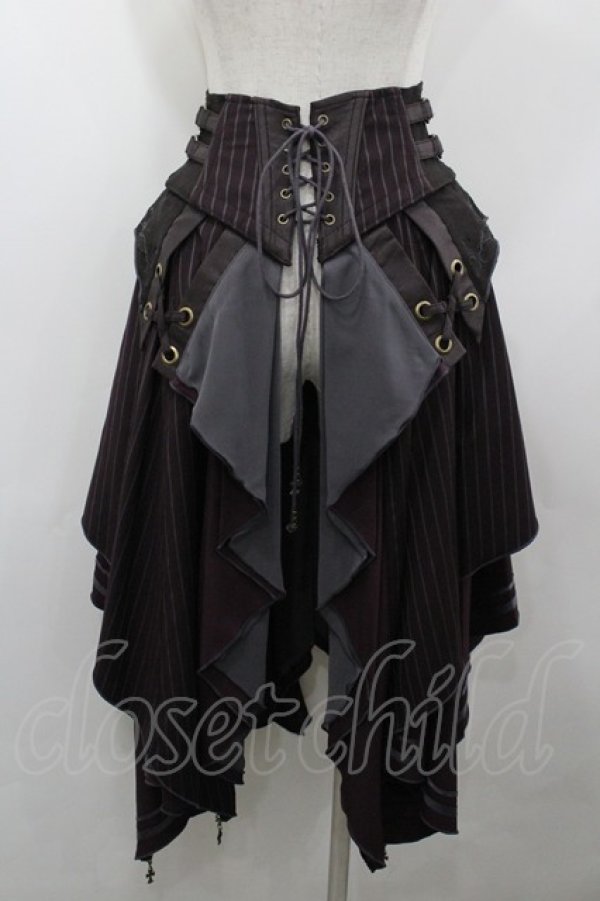 画像3: Ozz Croce / 十字架ギミック入りコルセットスカート  ブラウン×ワイン I-26-03-23-075-OO-SK-TE-ZI (3)