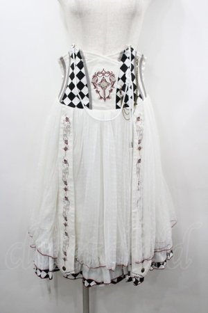 画像: Ozz oneste / Sunset Roseチュールコルセットスカート  白 I-26-03-23-076-OO-SK-TE-ZI