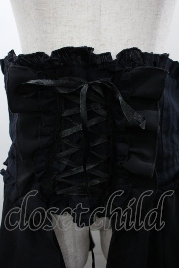 画像2: MARBLE / コルセット付きサイドフレアーロングスカート  黒 I-26-03-23-077-GO-SK-SA-ZI (2)