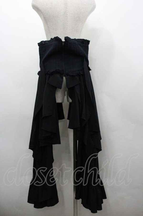 画像3: MARBLE / コルセット付きサイドフレアーロングスカート  黒 I-26-03-23-077-GO-SK-SA-ZI (3)