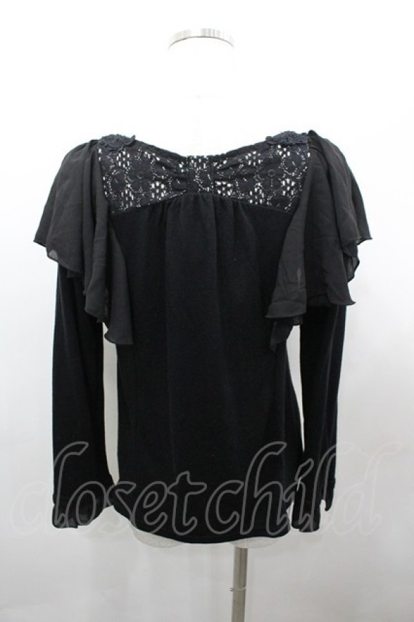 画像3: axes femme / ラッフル袖デザインプルオーバー  黒 I-26-03-23-008-AX-TO-SA-ZI (3)