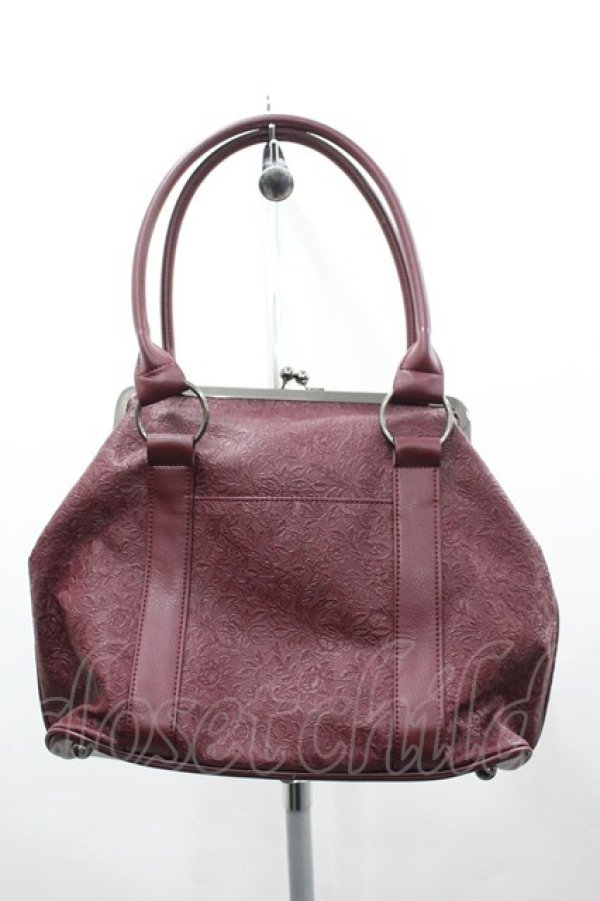 画像2: MIHO MATSUDA / 薔薇型押しがま口バッグ  ボルドー I-26-03-23-086-GO-BG-SA-ZI (2)