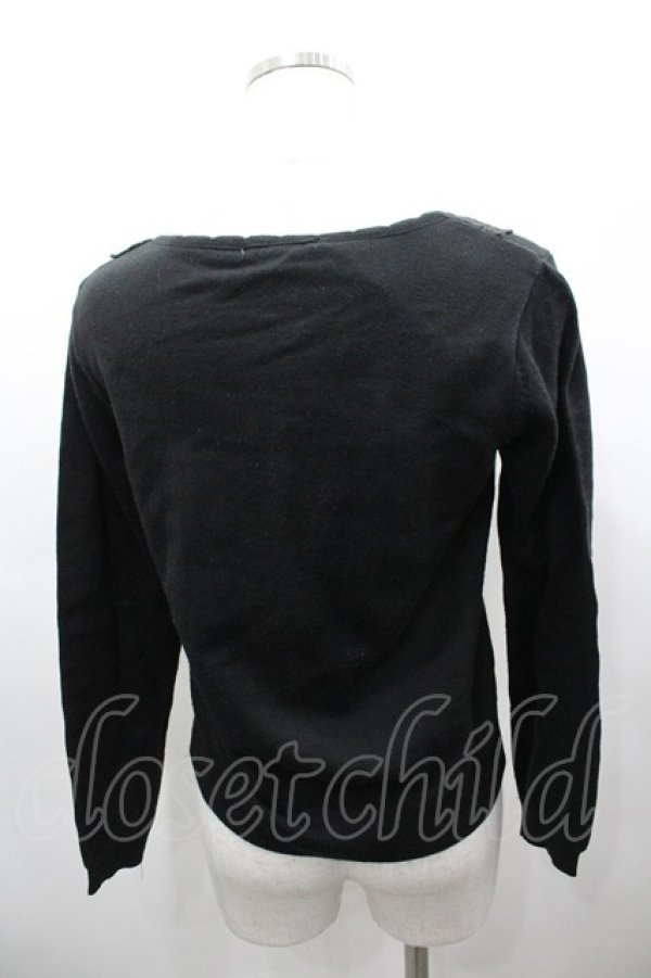 画像3: axes femme / レース＆ローズニットカーディガン  黒 I-26-03-23-009-AX-TO-SA-ZI (3)