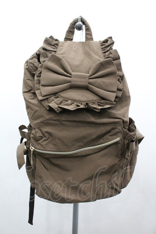 画像1: m petit by misako / TT AM リボンフラップ リュックサック  ブラウン I-26-03-23-093-LO-BG-SA-ZI (1)