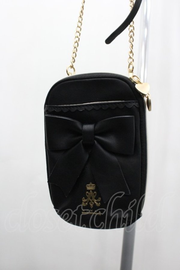 画像2: m petit by misako / AMリボンショルダーバッグ  黒Ｘゴールド I-26-03-23-100-LO-BG-SA-ZI (2)