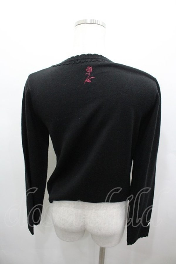 画像3: axes femme / 刺繍カーディガン  黒Ｘ白 I-26-03-23-011-AX-TO-SA-ZI (3)