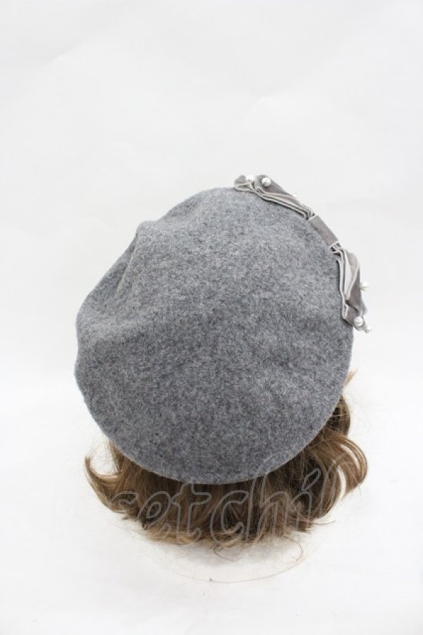 画像3: m petit by misako / AMリボンバスクベレー  グレー I-26-03-23-108-LO-AC-SA-ZI (3)