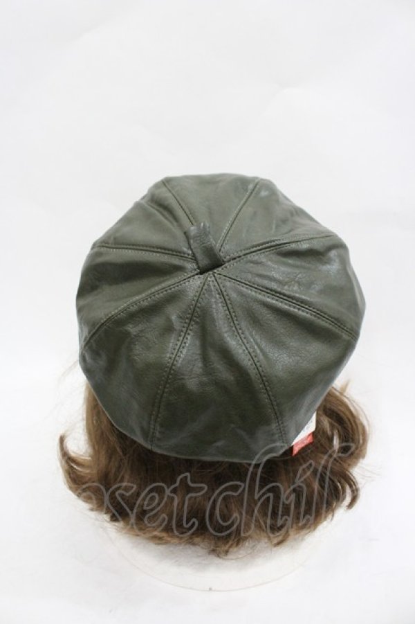 画像2: axes femme / 合皮ベレー  グリーン I-26-03-23-111-AX-AC-SA-ZI (2)