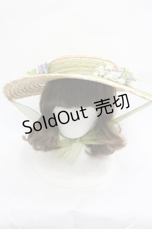 画像: LOLITAその他(お買取対象外) / フラワーブーケモチーフ麦わらハット  アイボリーＸ白Ｘ緑 I-26-03-23-113-LO-AC-SA-ZI