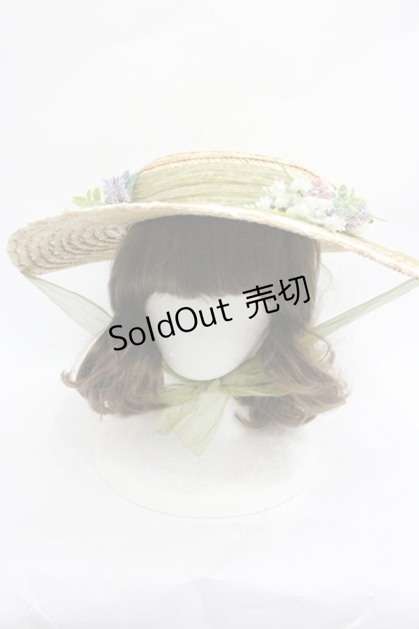 画像1: LOLITAその他(お買取対象外) / フラワーブーケモチーフ麦わらハット  アイボリーＸ白Ｘ緑 I-26-03-23-113-LO-AC-SA-ZI (1)