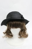 画像1: m petit by misako / リボン麦わらハット  黒 I-26-03-23-118-LO-AC-SA-ZI (1)