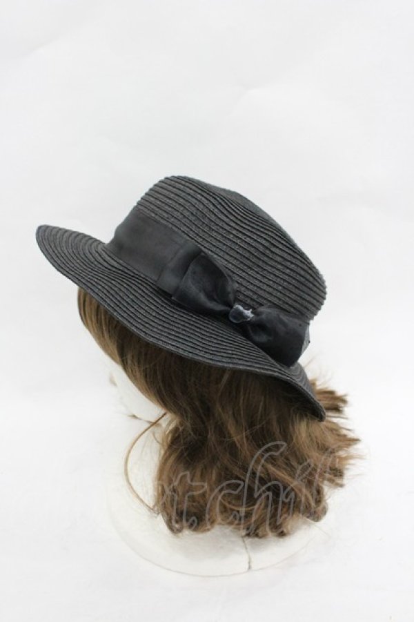 画像2: m petit by misako / リボン麦わらハット  黒 I-26-03-23-118-LO-AC-SA-ZI (2)