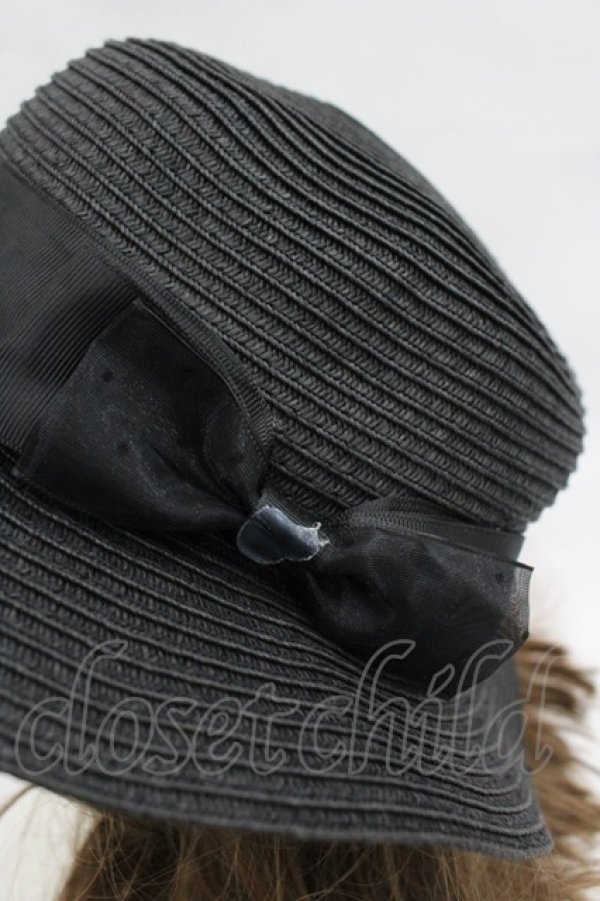 画像3: m petit by misako / リボン麦わらハット  黒 I-26-03-23-118-LO-AC-SA-ZI (3)