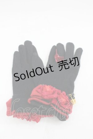 画像: LOLITAその他(お買取対象外) / ローズパールグローブ  黒ｘ赤 I-26-03-23-120-LO-ZA-SA-ZI