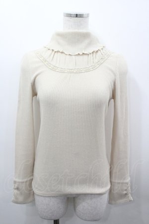 画像: axes femme / フリルリブハイネックニット  アイボリー I-26-03-23-013-AX-TO-SA-ZI