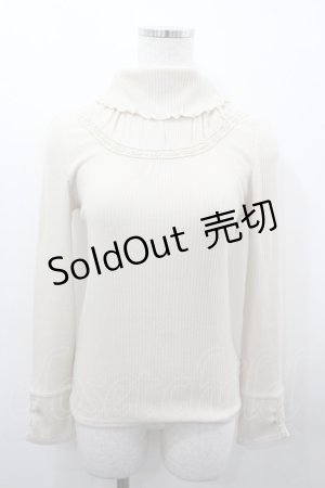 画像: axes femme / フリルリブハイネックニット  アイボリー I-26-03-23-013-AX-TO-SA-ZI